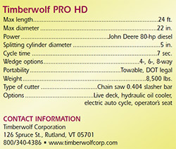 TW PRO-HD Firewood Processor Specs